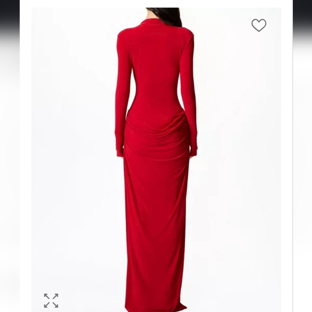 Chic Scarlet Long Sleeve Dress - Picture 5 of 9